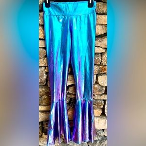 Iridescent bell bottoms S purpleish blue